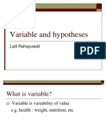 Variable and Hypotheses