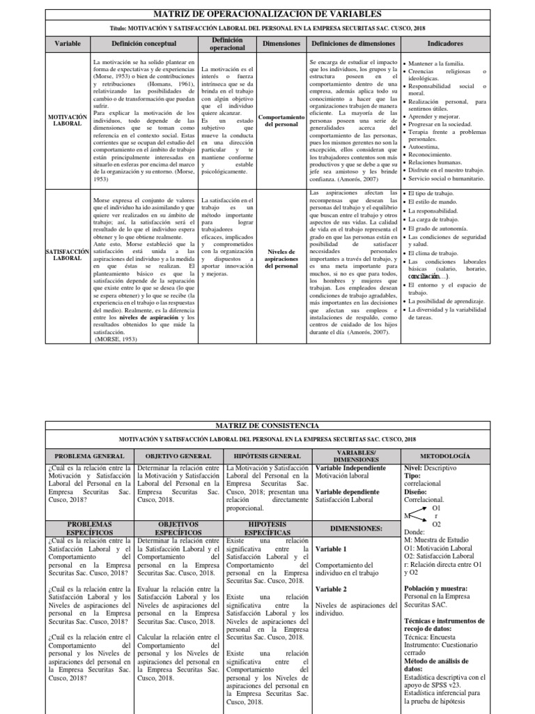 Matriz De Consistencia Y Matriz De Operacionalización De Variables – IRJPR
