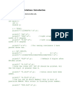 C Problems and Solutions: Introduction: Some Printing Formats Are Shown in This Code