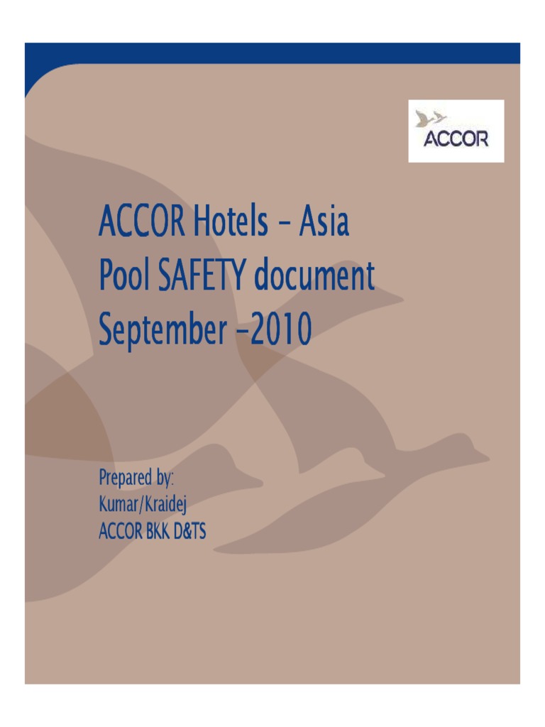 ACCOR Pool Safety Guidelines 2010 | PDF | Swimming Pool | Risk Assessment