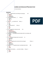 Upper Int Placement Test