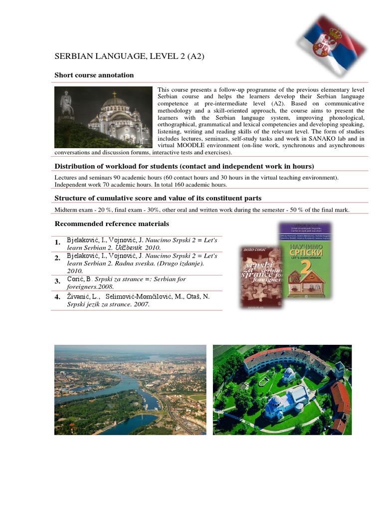 A2 Serbian Language Course Overview | PDF