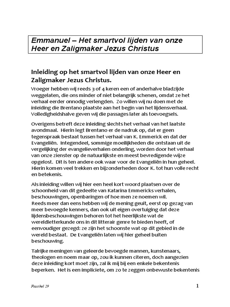 Anna Katarina Emmerick Smartvol Lijden Van Jezus P1 991