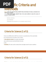 Scientific Criteria and Methods