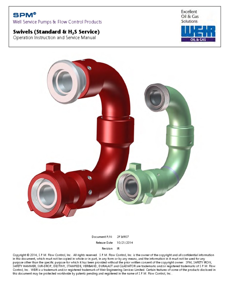 SPM Swivels Operation Instruction and Service Manual PDF Bearing