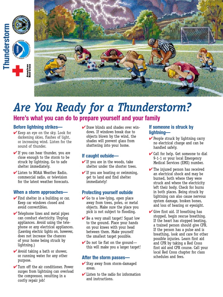 Thunderstorm Safety Preparedness Guide | PDF | Lightning | Thunderstorm
