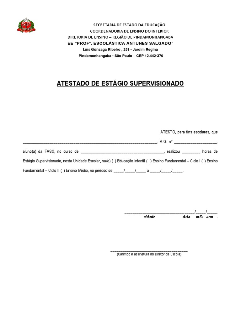 Atestado de Conclusão de Estagio | PDF