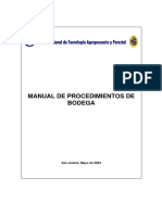 Manual de Procedimientos de Bodega: San Andrés, Mayo de 2004