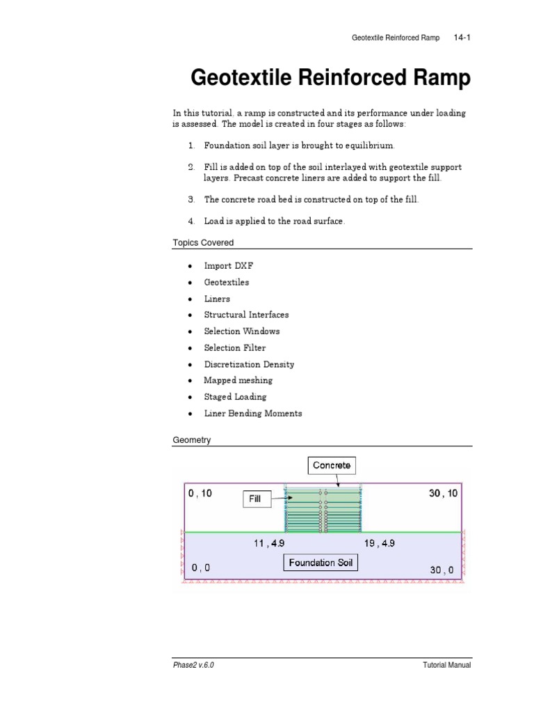 Geotextile Ramp Construction Tutorial | PDF | Concrete | Stress (Mechanics)