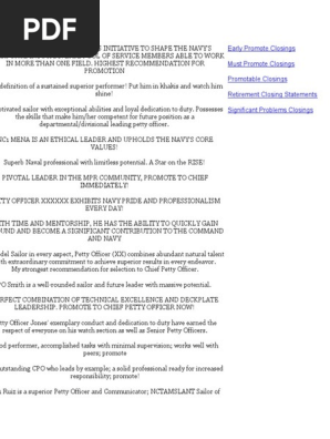 Navy Eval Closing Statements
