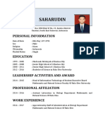 Saharudin: Personal Information