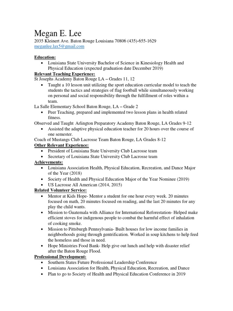 Sugar Creek Resume PDF
