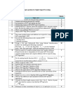 Digital Signal Processing Sample Exam Questions