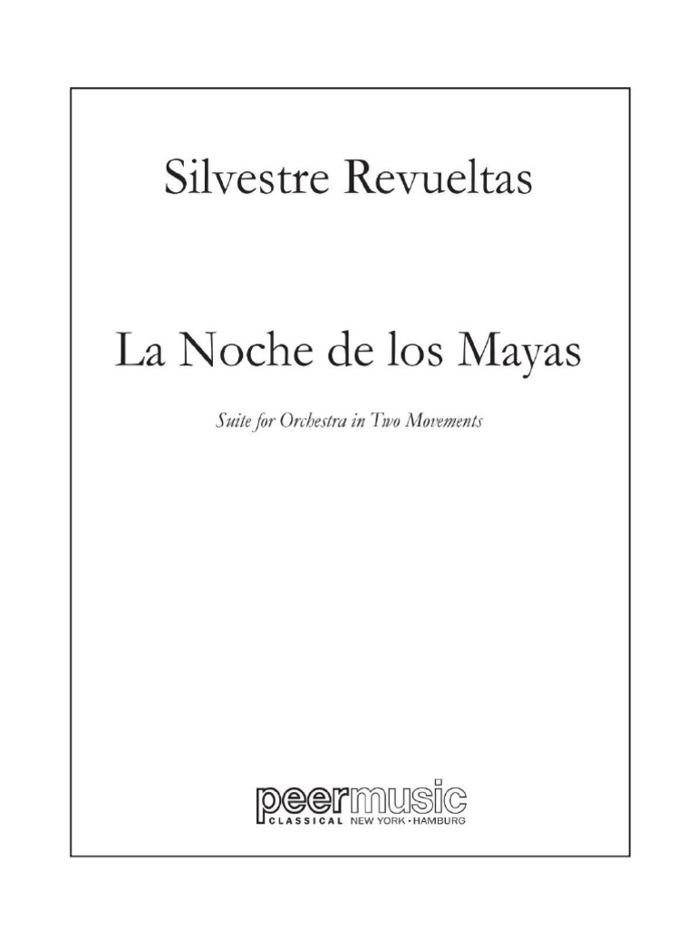 Revueltas Noche De Los Mayas Suite En 2 Movimientos Score Pdf