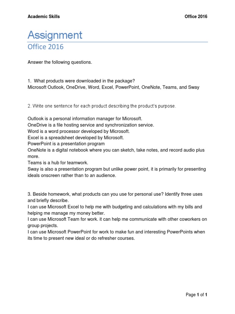 Overview of Microsoft Office 2016 Tools | PDF