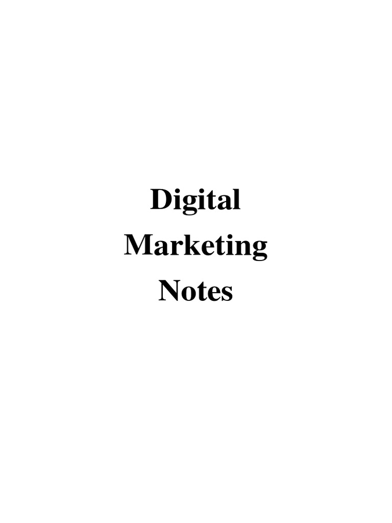 Digital Marketing Notes PDF Search Engine Optimization  Search