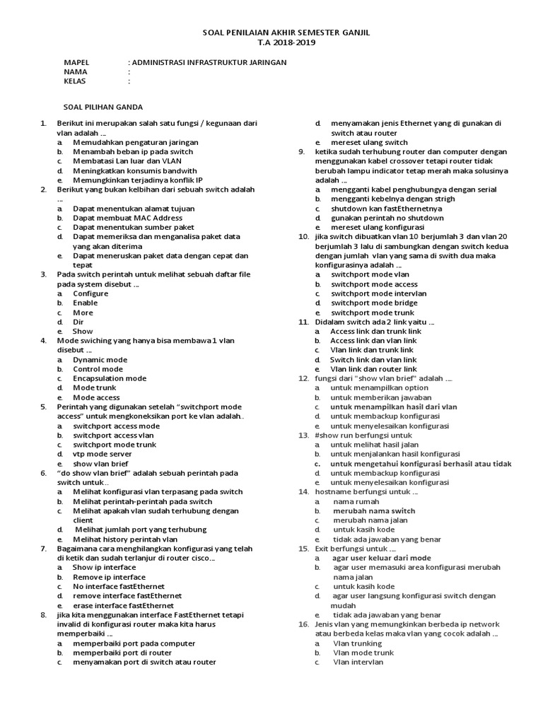 Soal Pas Admin Infr Jar