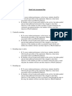 Math Unit Assessment Plan