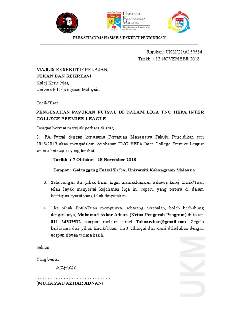 Surat Pengesahan Pasukan Pdf