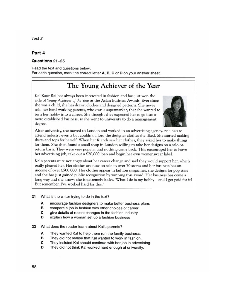 Reading T3 P4 B1 English Test 6 Book Pdf