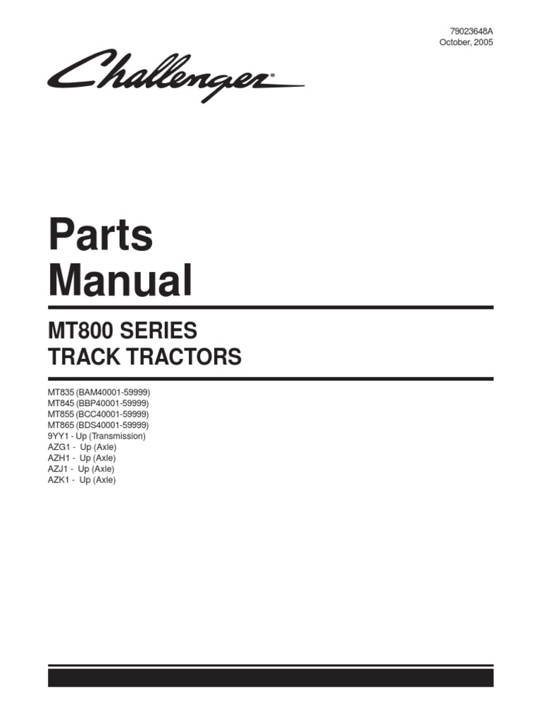 MT800 Series Tractor PDF | PDF | Trailer (Vehicle) | Automotive ...