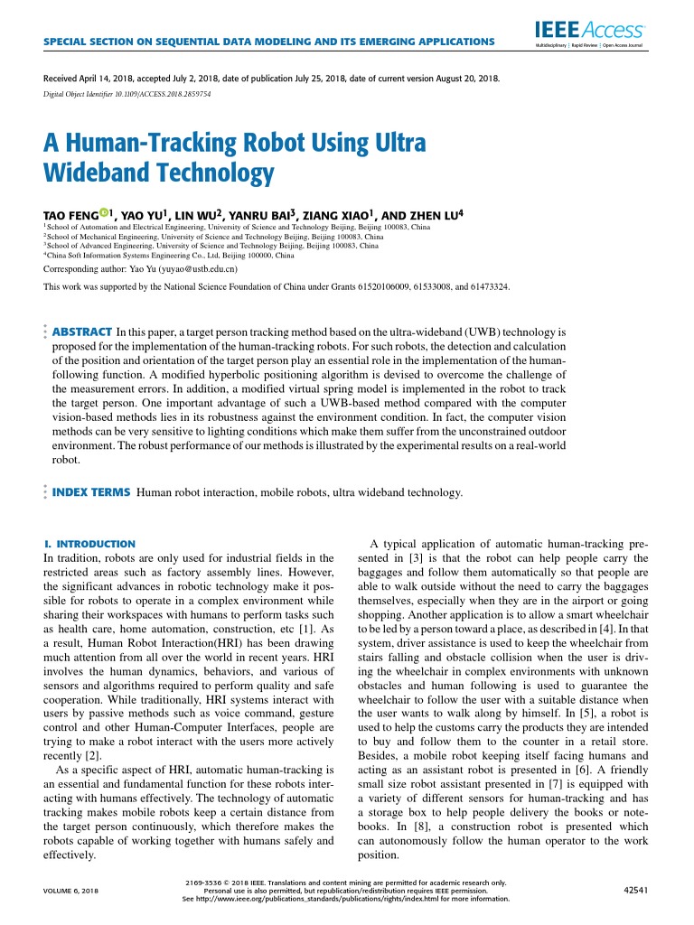 UWB-Based Human-Tracking Robot | PDF | Robot | Robotics