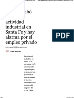 Se Derrumbó 7.4% La Actividad Industrial en Santa Fe y Hay Alarma Por El Empleo Privado