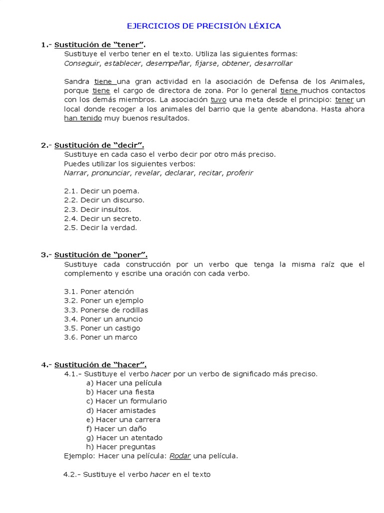 Precisión Léxica 1º | PDF | Mecánica del lenguaje | Unidades Semánticas