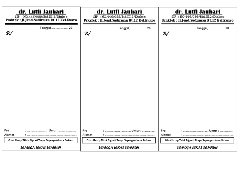 Format Resep Dokter Standar | PDF | Game & Aktivitas