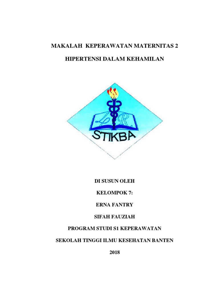 Makalah Hipertensi Dalam Kehamilan 2018 Contoh Makalah