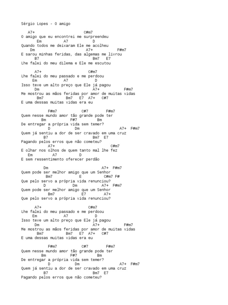 Hino o Amigo Sérgio Lopes PDF