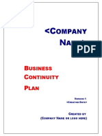 COMPANY NAME> Business Continuity Plan