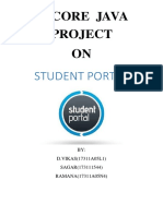 A Core Java Project ON: Student Portal