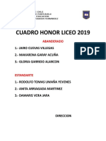 Cuadro Honor Liceo 2019