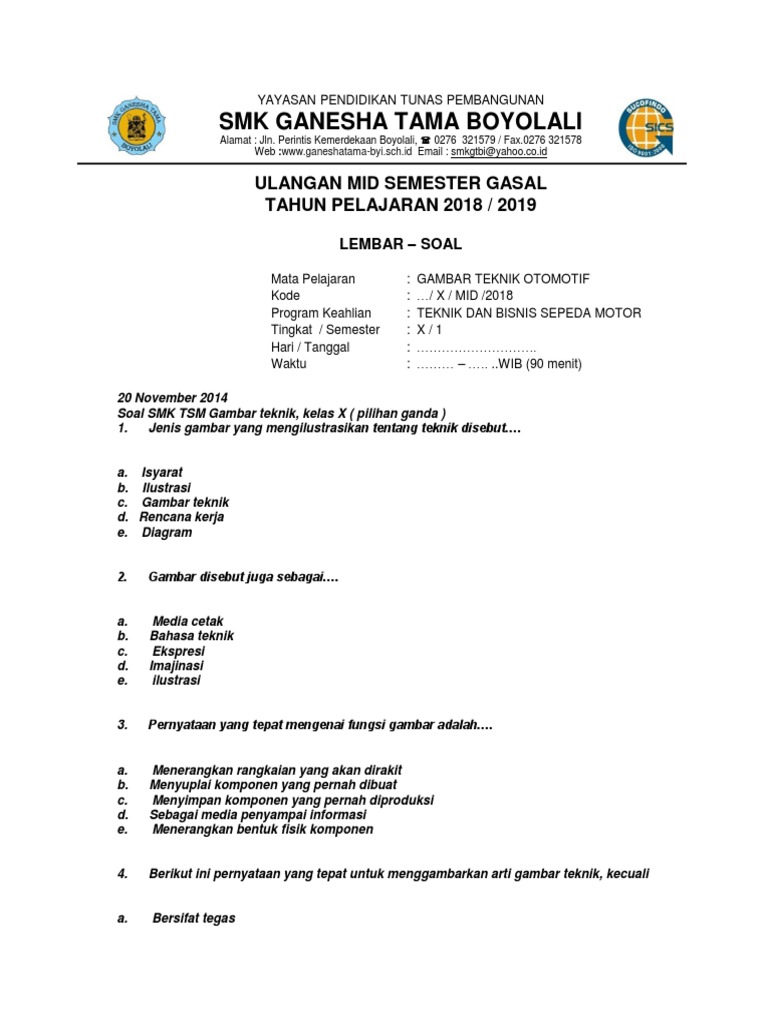 Soal Gambar Teknik | PDF