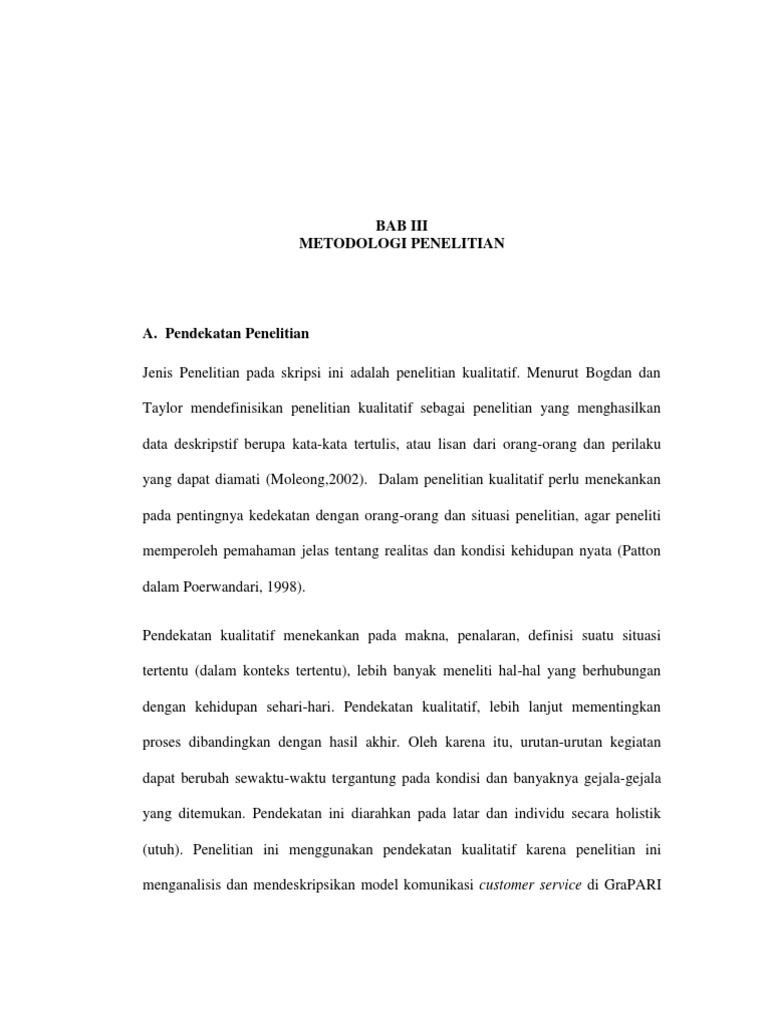 Skripsi Bab 3 Kualitatif Pdf Ide Judul Skripsi Universitas