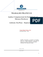 Trabalho Pratico Ii: Análise Computacional Da Estabilidade em Maciços Rochosos