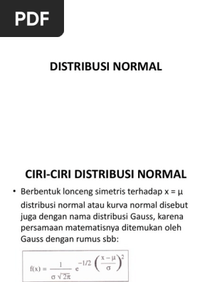 Distribusi Normal Pdf