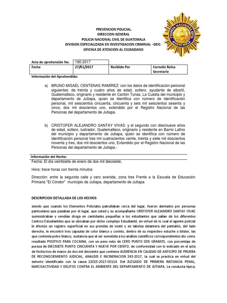 Ejemplo de Prevención Policial en Guatemala | PDF | Guatemala | Gobierno