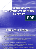 Prolapsul Genital. Incontinenta Urinara La Efort E