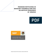 Programa Institucional de Innovación y Desarrollo 2007-2012 Del Instituto Tecnológico de Veracruz