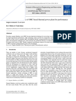 Thermodynamic Analysis of ORC Based Thermal Power Plant for Performance Improvement-A Review