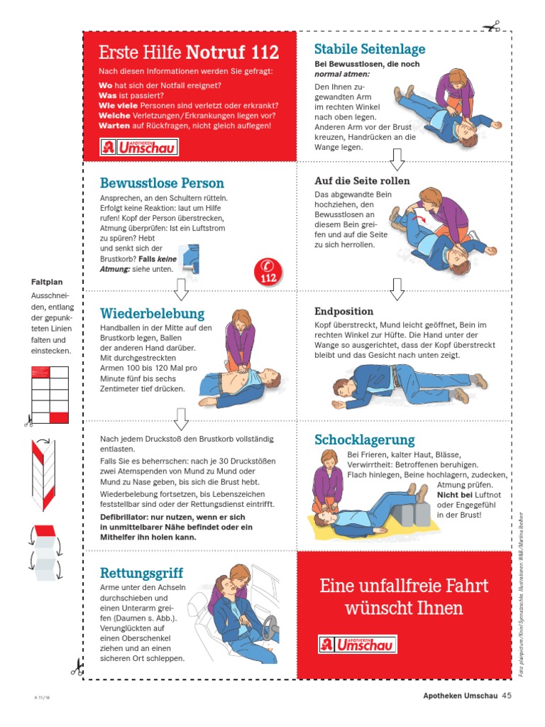 Erste Hilfe Faltplan