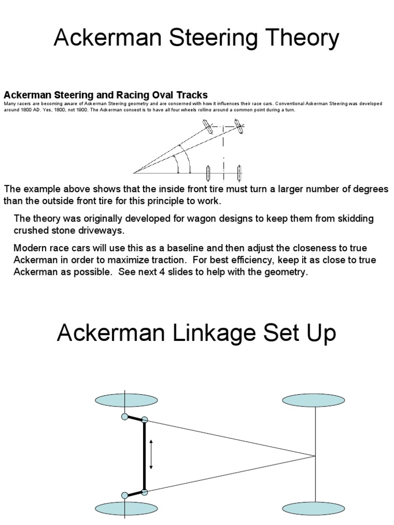 Ackerman Steering for Race Cars Explained | PDF | Steering | Automotive ...