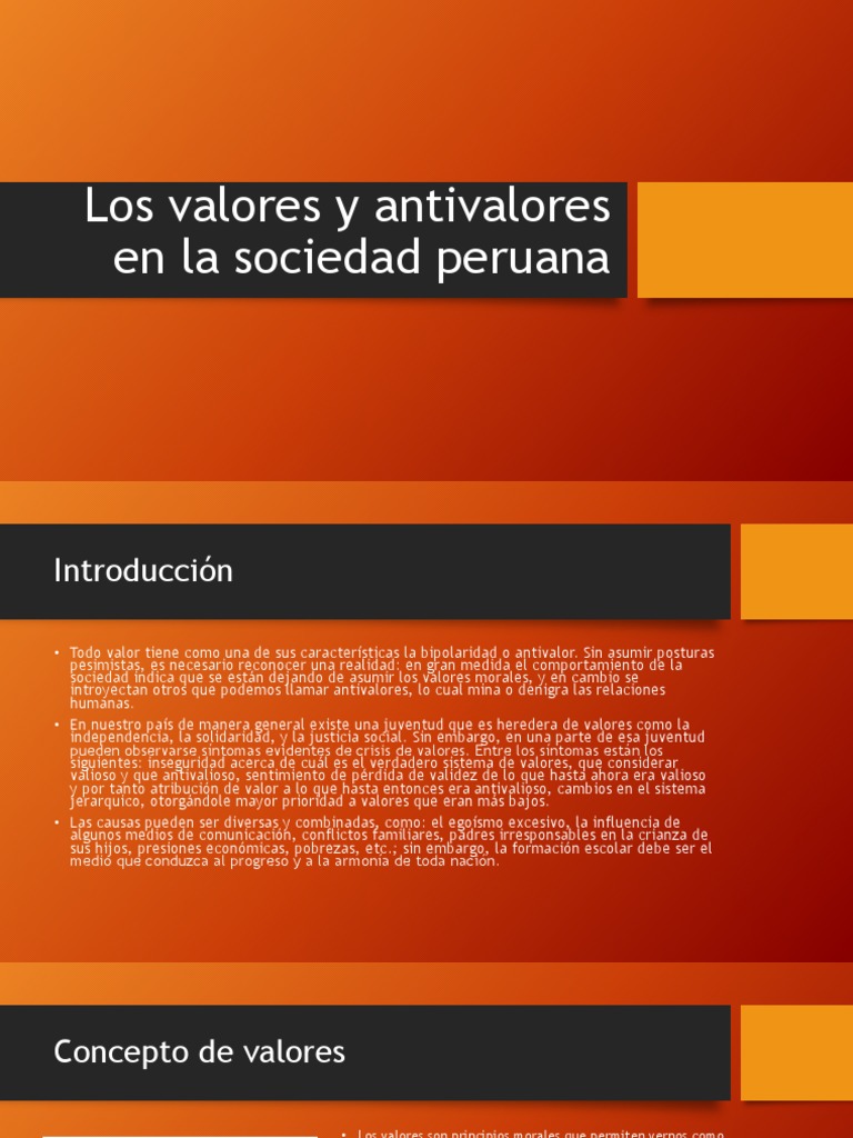 Crisis de valores en la sociedad peruana | PDF | Estado (política ...