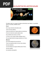 El Sol y Los Planetas Del Sistema Solar