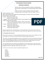 Characterization and Character Analysis Explanation and Application