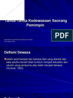 Tanda-Tanda Kedewasaan Seorang Pemimpin