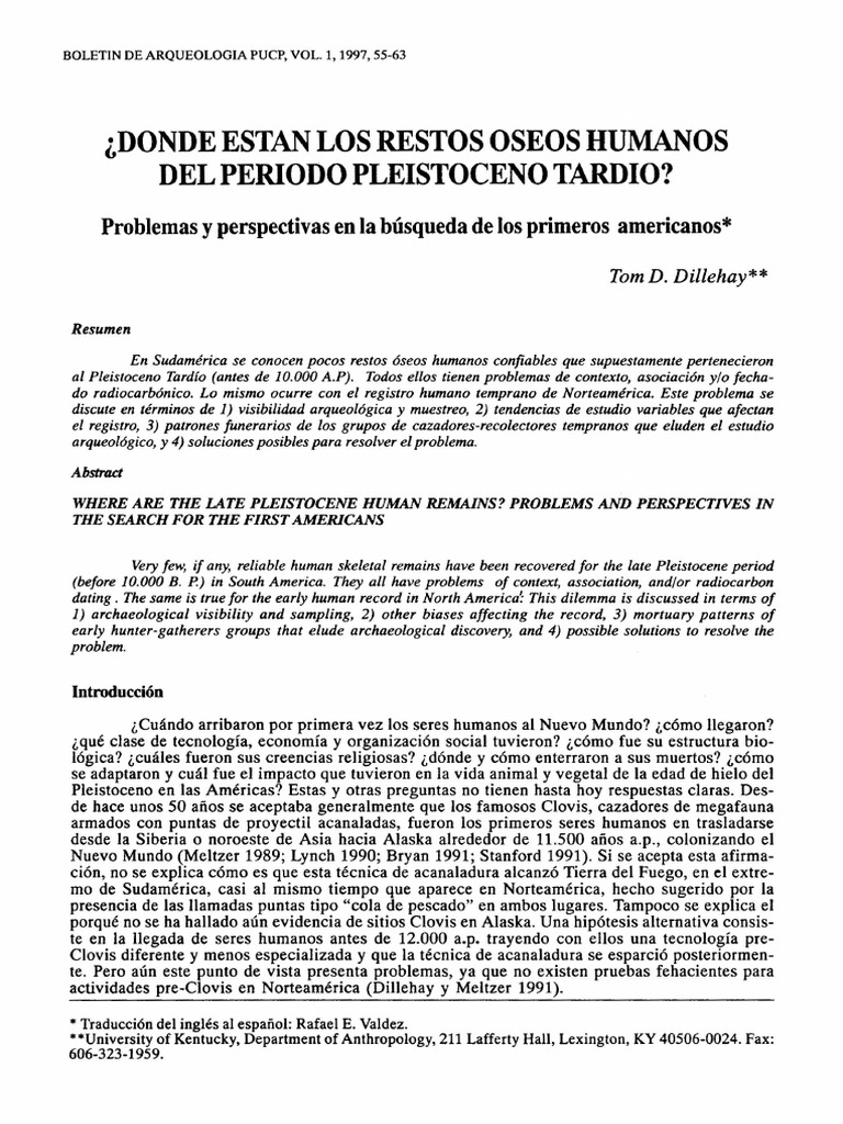 03 Tom D. Dillehay PDF | PDF | Arqueología | Homo Sapiens