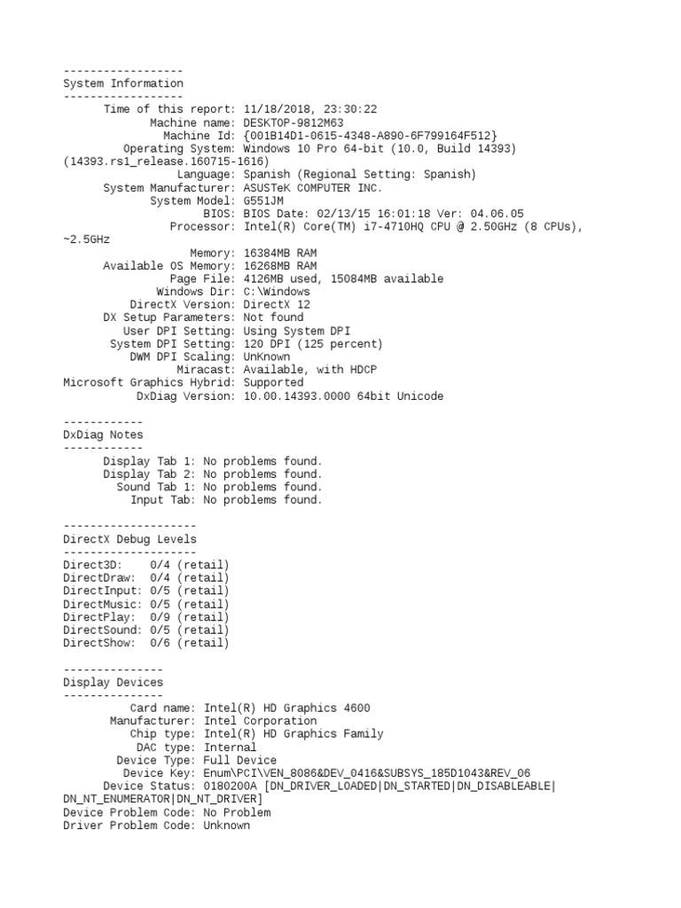 Windows 10 System Specs Report | PDF | Device Driver | Operating System ...